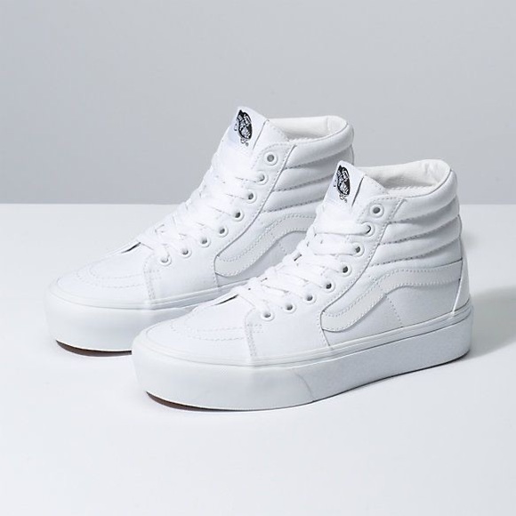 Vans Shoes - Vans all white high top old skool women’s 6.5